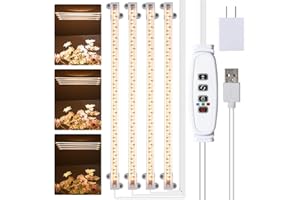 RWNTAO LED Plant Growing lamp, 3000K Full Spectrum Grow Light Strips for Indoor Plants with 3/9/12H Timer & 10 Dimmable Levels, Sunlike Grow Light for Green House Hydroponics Succulent