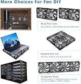 GDSTIME 4 x 120mm AC Powered Fan 220-240V Controller Dual Ball Bearing view 2