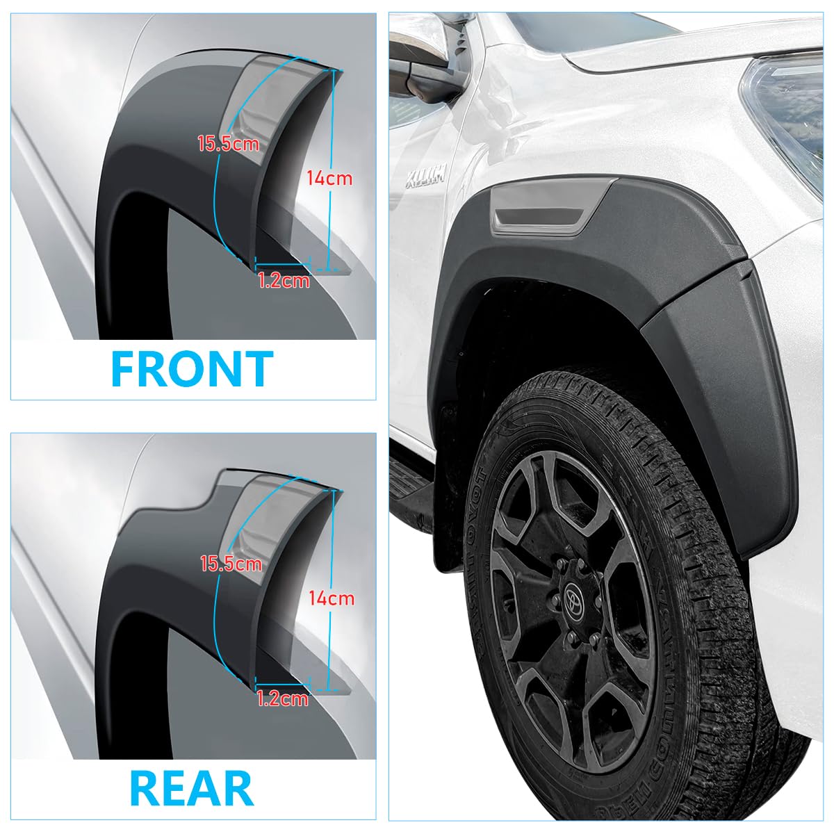 JHCHAN Wheel Arch For Toyota Hilux 2015-2024 | Ubuy