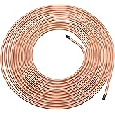 Tnisesm 3/16" Brake Line Tubing Kit, Upgrade Flexible Copper Nickel Brake Line Tubing Roll for Hydraulic Brakes Fuel Transmis