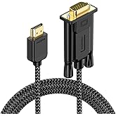 FEMORO Cable HDMI a VGA de 6 pies macho a macho, cable trenzado de 1080P a 60 Hz para monitor, computadora, computadora de es