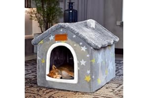 BXEBUI Dog House Indoor Memory Sponge, Foldable Dog House Kennel Bed Mat with Cushion for Small Medium Large Dogs Cats, Winter Warm Cat Nest Puppy Cave Sofa Pet Products (XL)