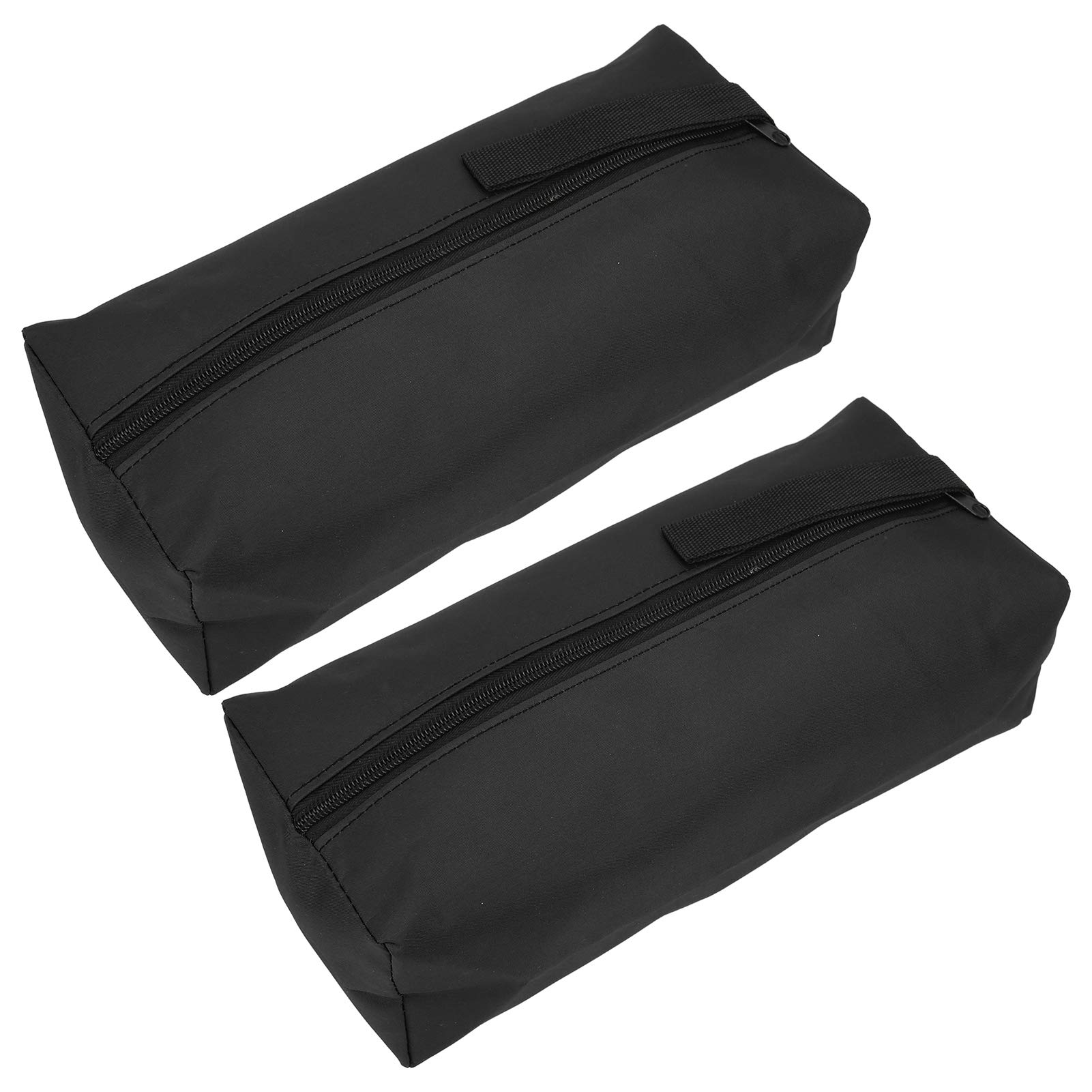 2Pcs Zipper Tool Bags, Multipurpose Canvas Tool Pouch Tool Organizer Storage Bag for Organising Screwdrivers Wrenchs Pliers Brushes Tools 11.8in (Black)