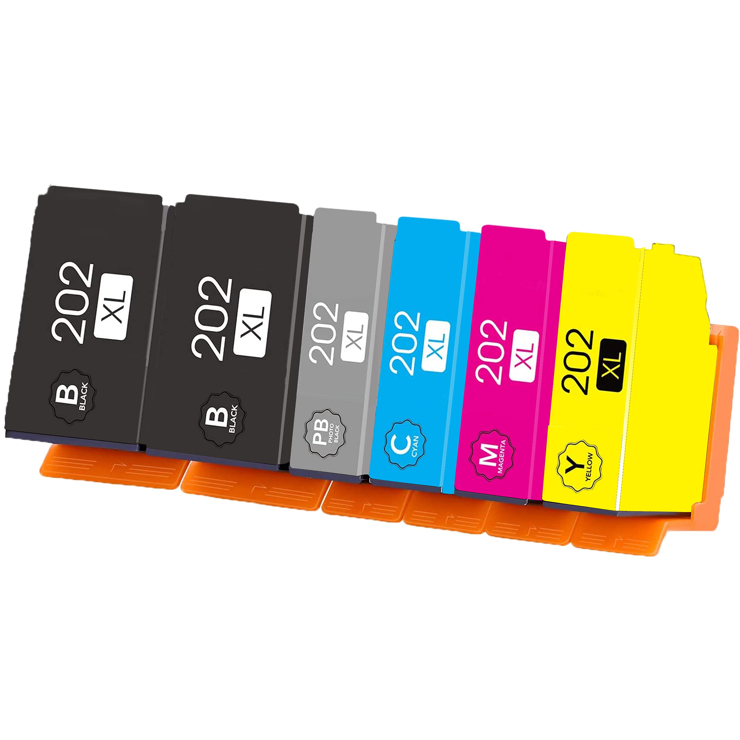King of Flash 2 x Black, 1 x Photo Black, 1 x Cyan, 1 x Magenta, 1 x Yellow Compatible Ink Cartridges for Epson 202XL for Epson Expression Premium XP-6000 XP-6005 XP6000 XP6005
