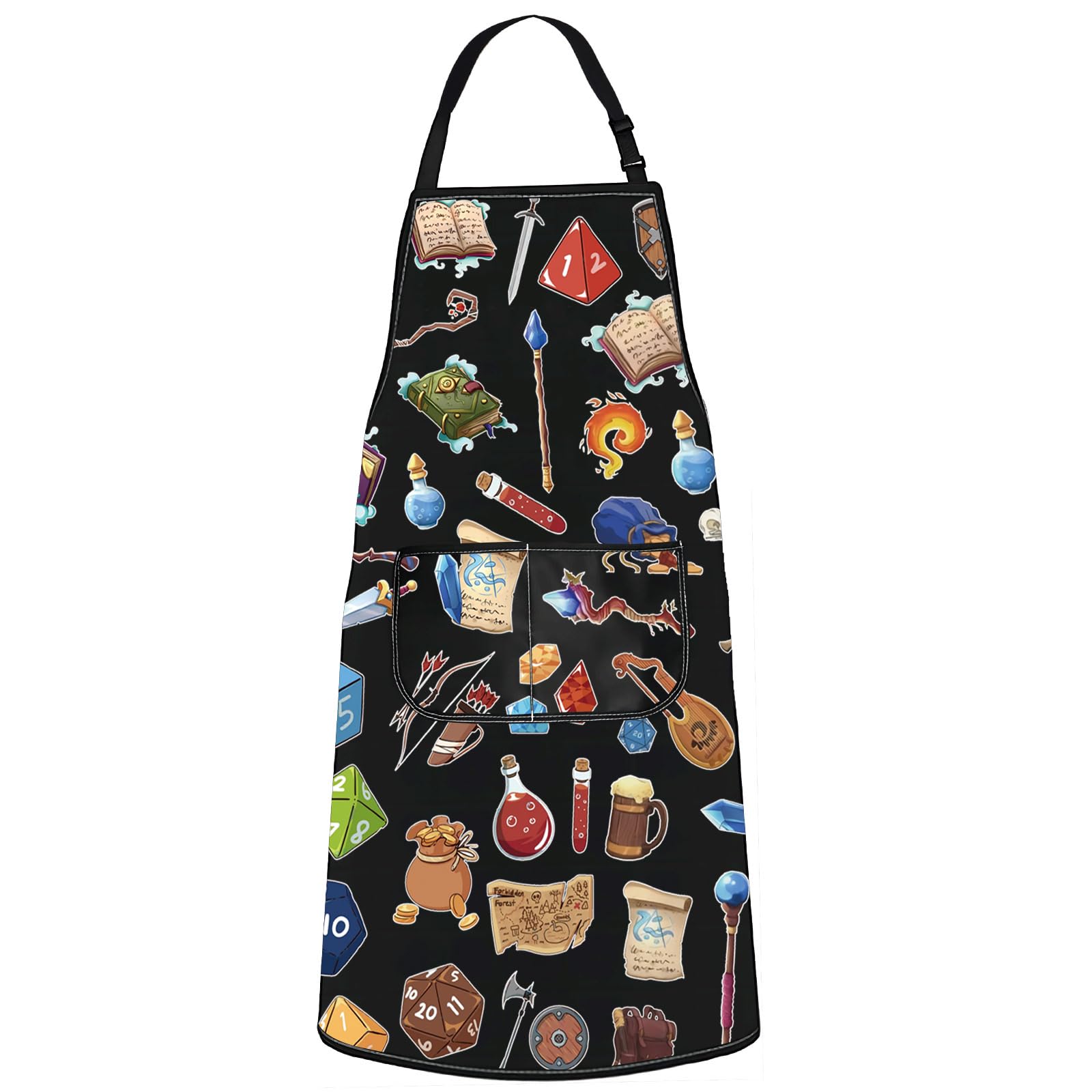 WZMPA Dungeon Master Kitchen Apron DND Gamer Gift RPG Dungeon Weapon Aprons RPG Dungeon Kitchen Merchandise, Dungeon Ap