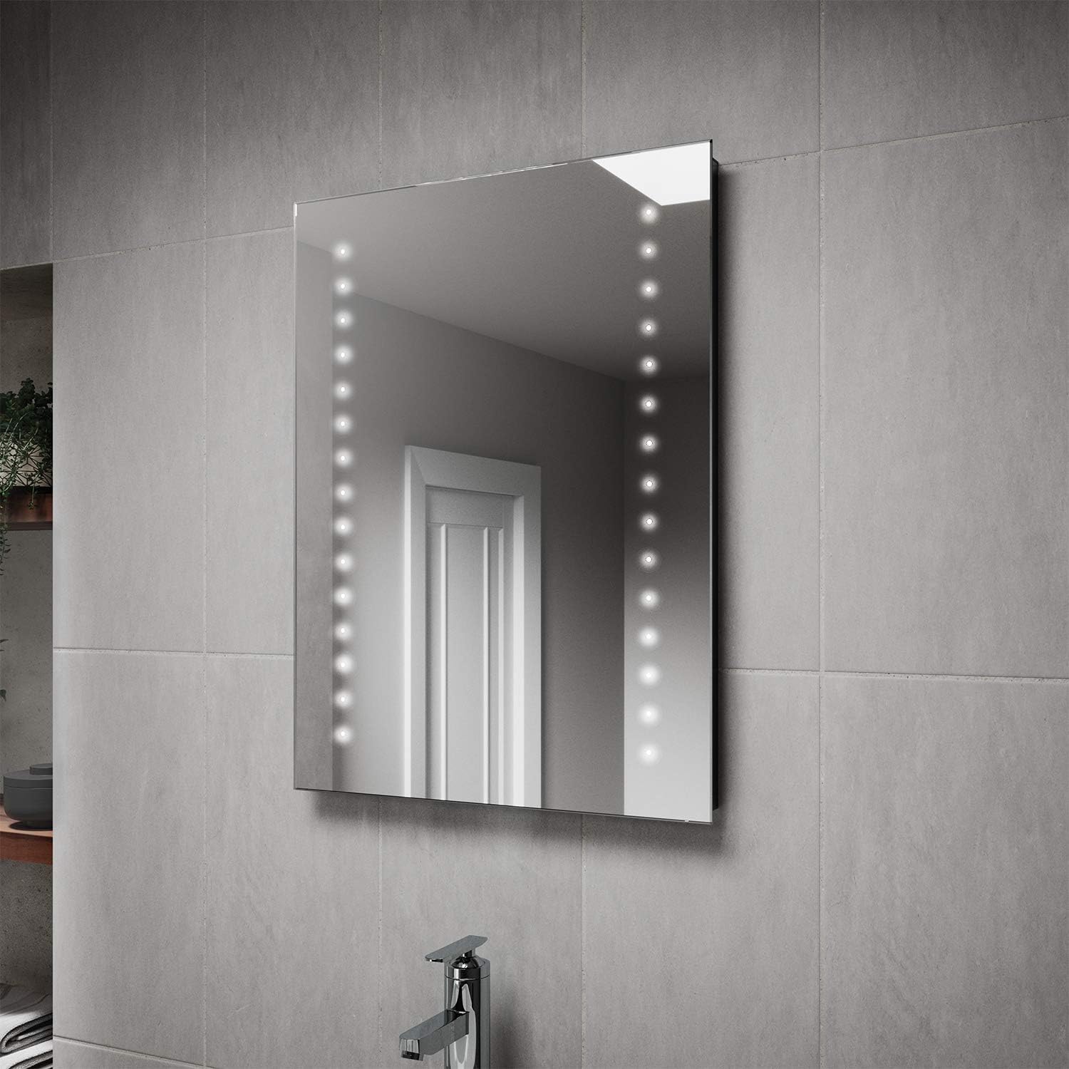 Pebble Grey™ Aurora Illuminated LED Bathroom Mirror with builtin