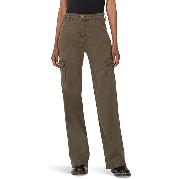 KUT from the Kloth Women's Miller High-Rise-Wide Leg Pant W/Cargo