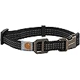Carhartt Fully Adjustable Nylon Webbing Collars for Dogs, Reflective Stitching for Visibility, Black (Nylon Webbing), Medium