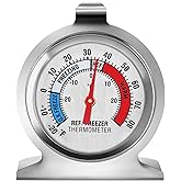Refrigerator Thermometer, Large Dial Freezer Thermometer,Classic Series Temperature Thermometer for Refrigerator Freezer Frid
