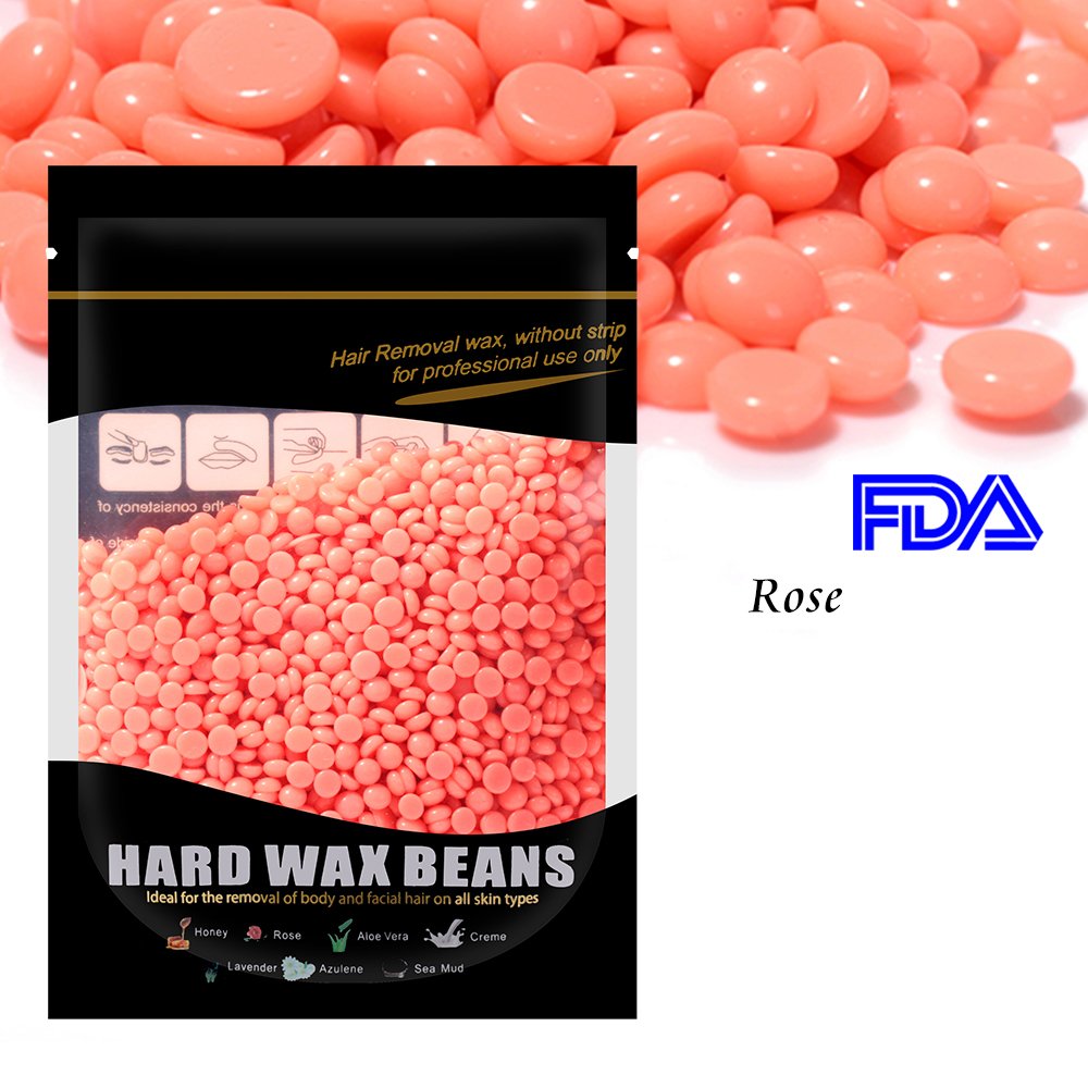 Waxkiss 300g Painless Wax Beans Home Wax Kit for Flawless Hair Removal (Rose)
