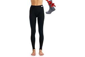 Merino Wool Base Layer Women Pants 100% Merino Wool Leggings Thermal Underwear Bottoms Lite, Midweight, Heavyweight and Socks