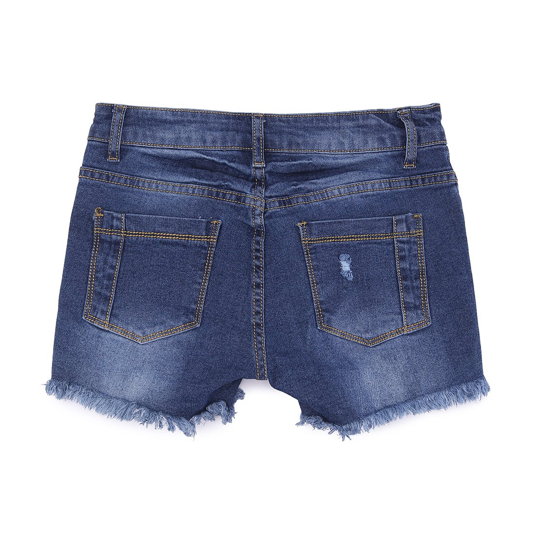 Goddess Area Women\'s Casual Mid Waisted Distressed Ripped Stretch Denim Girl\'s Shorts Jeans (19, Blue)