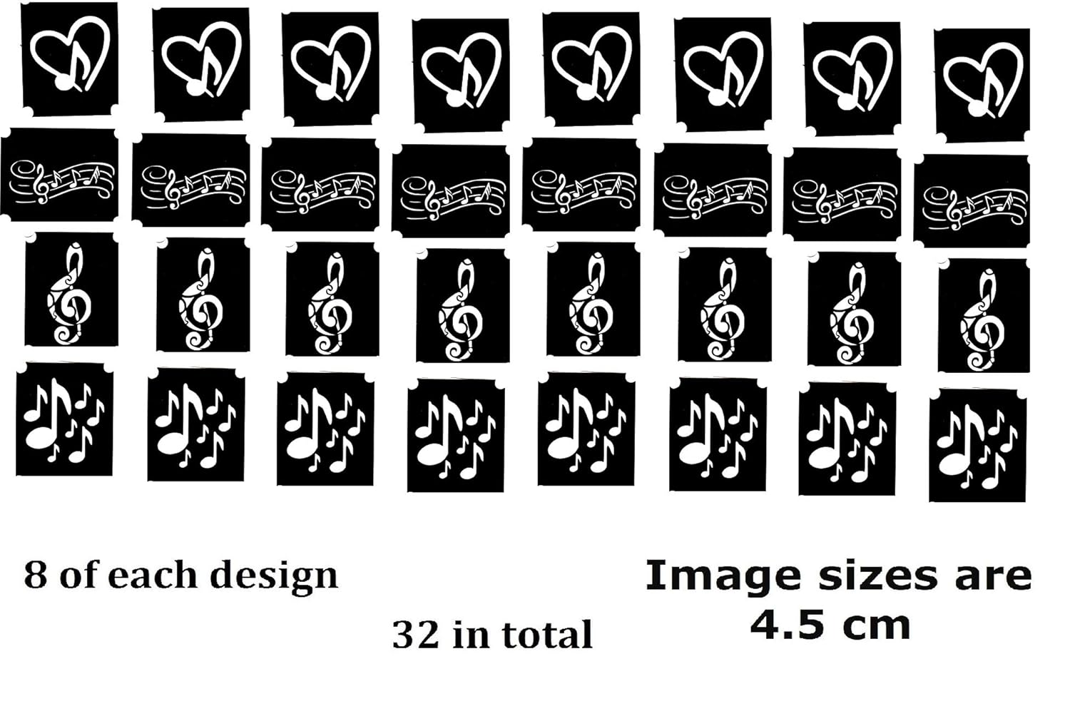 Amazon Com Musical Note Collection Musical Notes Tattoo Stencils Beauty