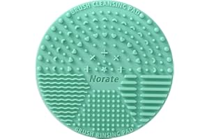 NORATE Brush Cleaning Mat, Silicone Makeup Cleaning Brush Scrubber Mat Portable Washing Tool Cosmetic Brush Cleaner with Suction Cup for Valentines Day
