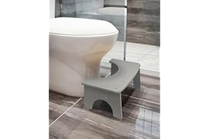 Toilet Stool Squat Adult 7 Inch Poop Stool - Ergonomic Squatting Position, Non-Slip & Portable Bathroom Stool for Adults, Eas