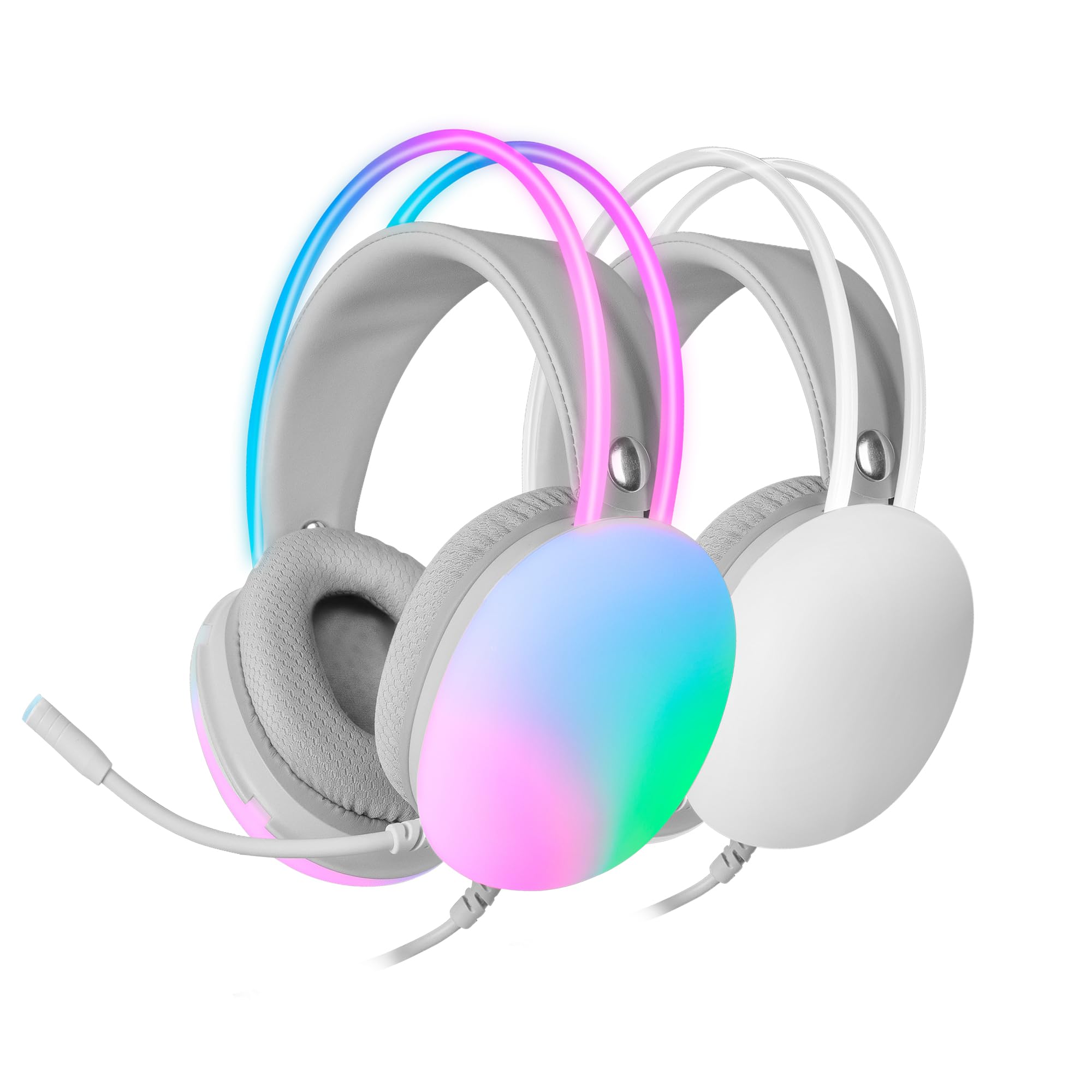 Mars Gaming MH-GLOW, 360° Full Chroma RGB Flow Headset, Noise Cancelling Microphone, Ultralight Design, Memory Foam, Windows/PS4/PS5/XBOX SERIES X|S/ONE/Mac/Switch/Switch 2/Smartphone/Tablet, Black
