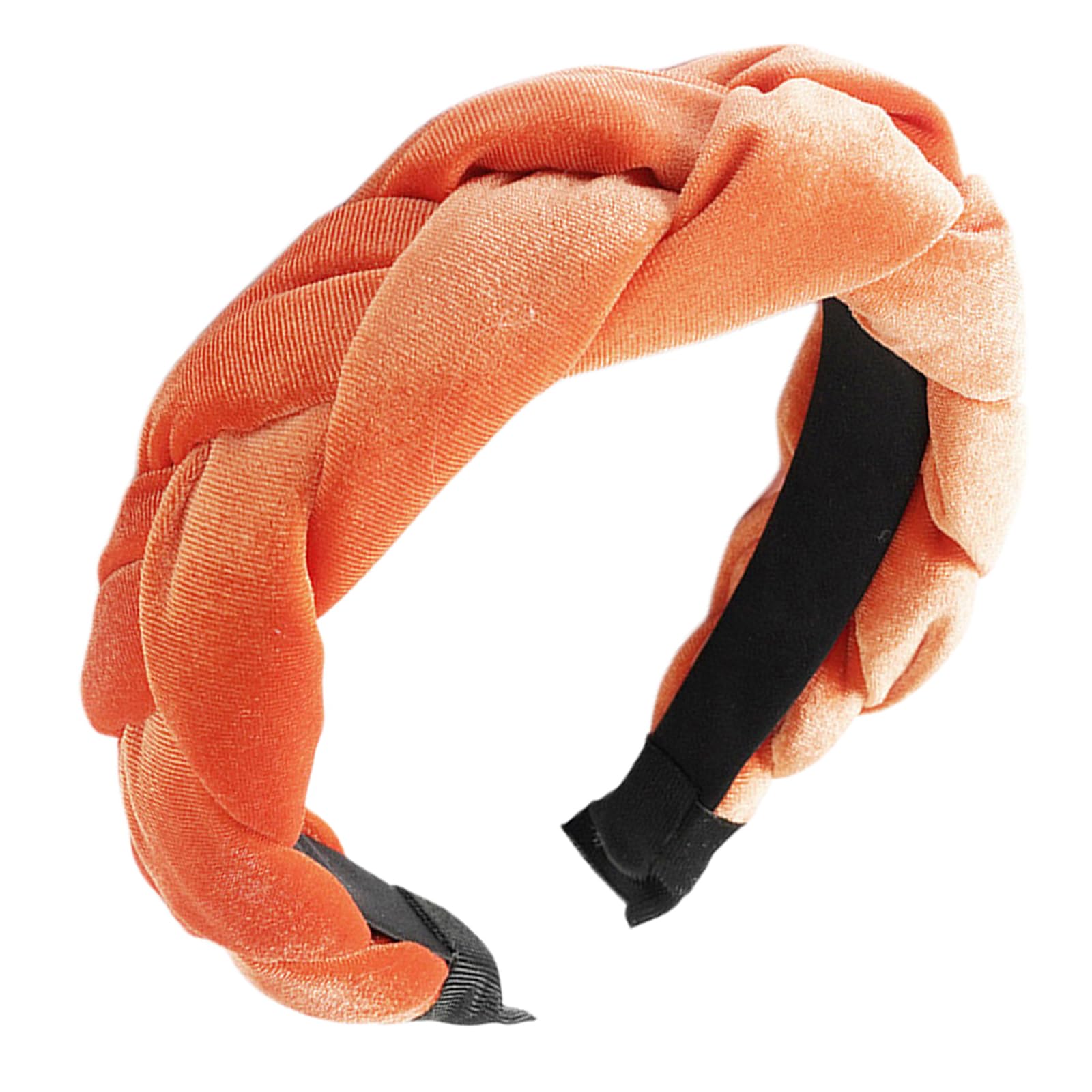 scicent Headbands for Girl's Hair Velvet Fashion No Slip Head Bands Orange 9513