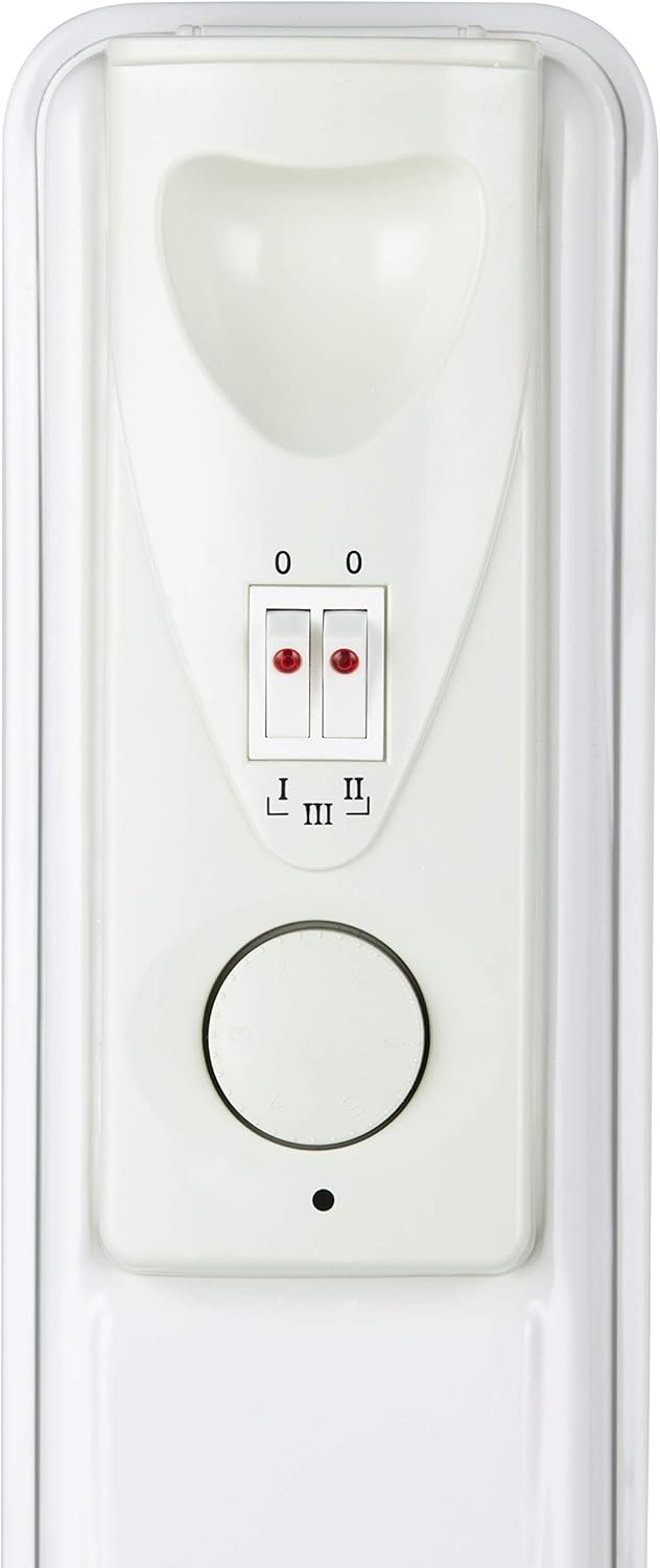 Warmlite 1500W Oil Filled Radiator with 3 power Settings and Adjustable Thermostat, White, WL43003YW, 1500 Watts - Image 5