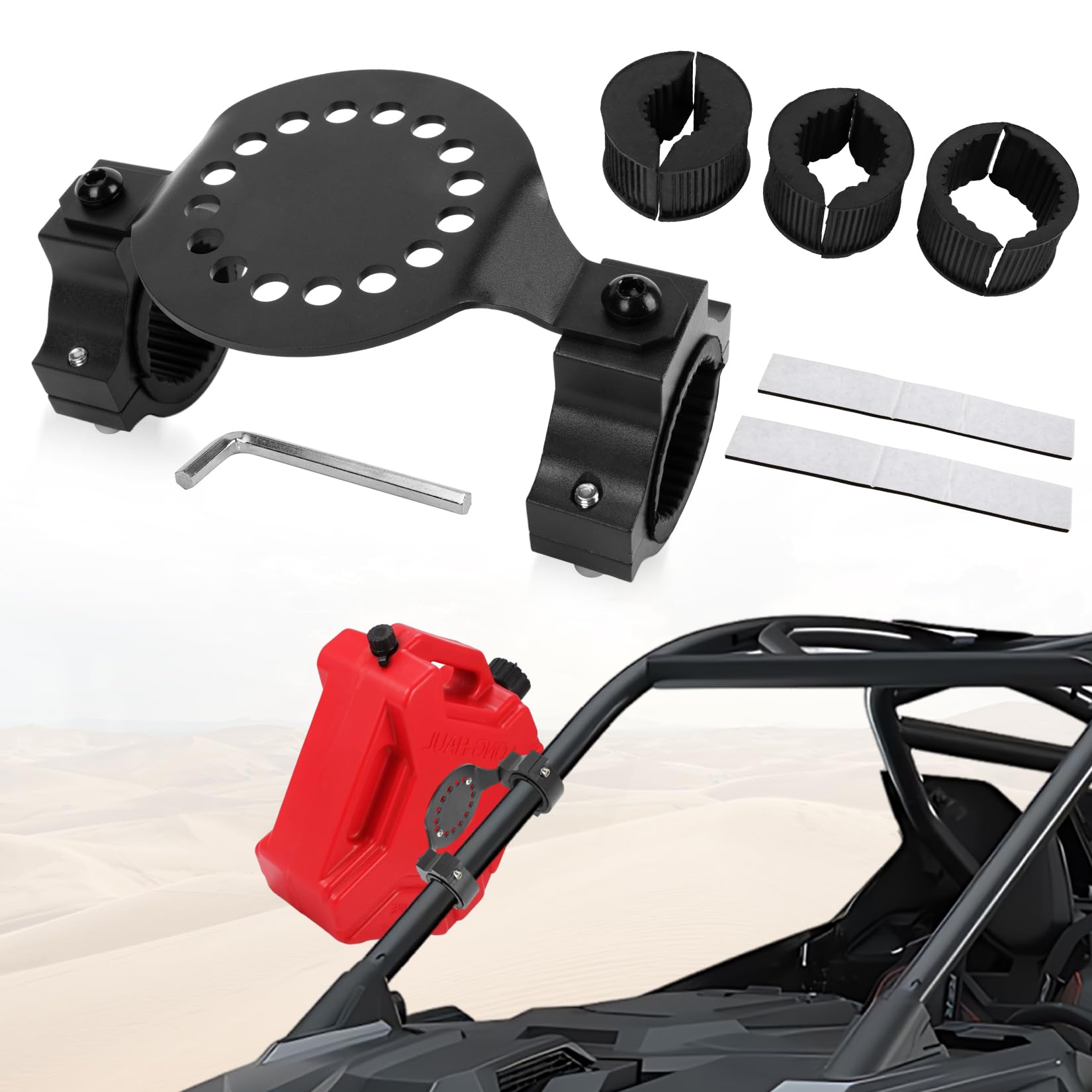 Photo 1 of PSLER UTV ATV Gas Can Mount Bracket Oil Can Water Tank Holder Mounting Bracket Fit for 1''- 2'' Roll Bar Round Tube RZR Pioneer Maverick X3 Commander Talon KRX1000