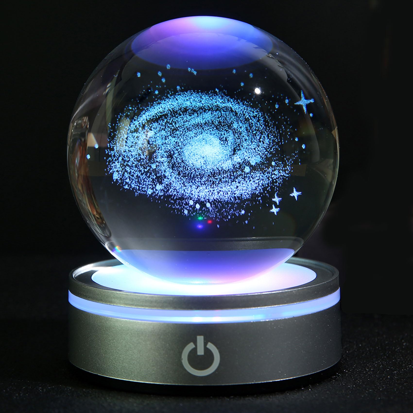 Photo 1 of ** SIMILAR ITEM** 3D Crystal Ball Galaxy with LED Lamp Base, Space Decor Night Light Snow Globe Unique Astronomy Universe Gifts for Adults Kidss Teacher Boy&Girlfriend on Birthday Anniversary-3.15in.(80mm)