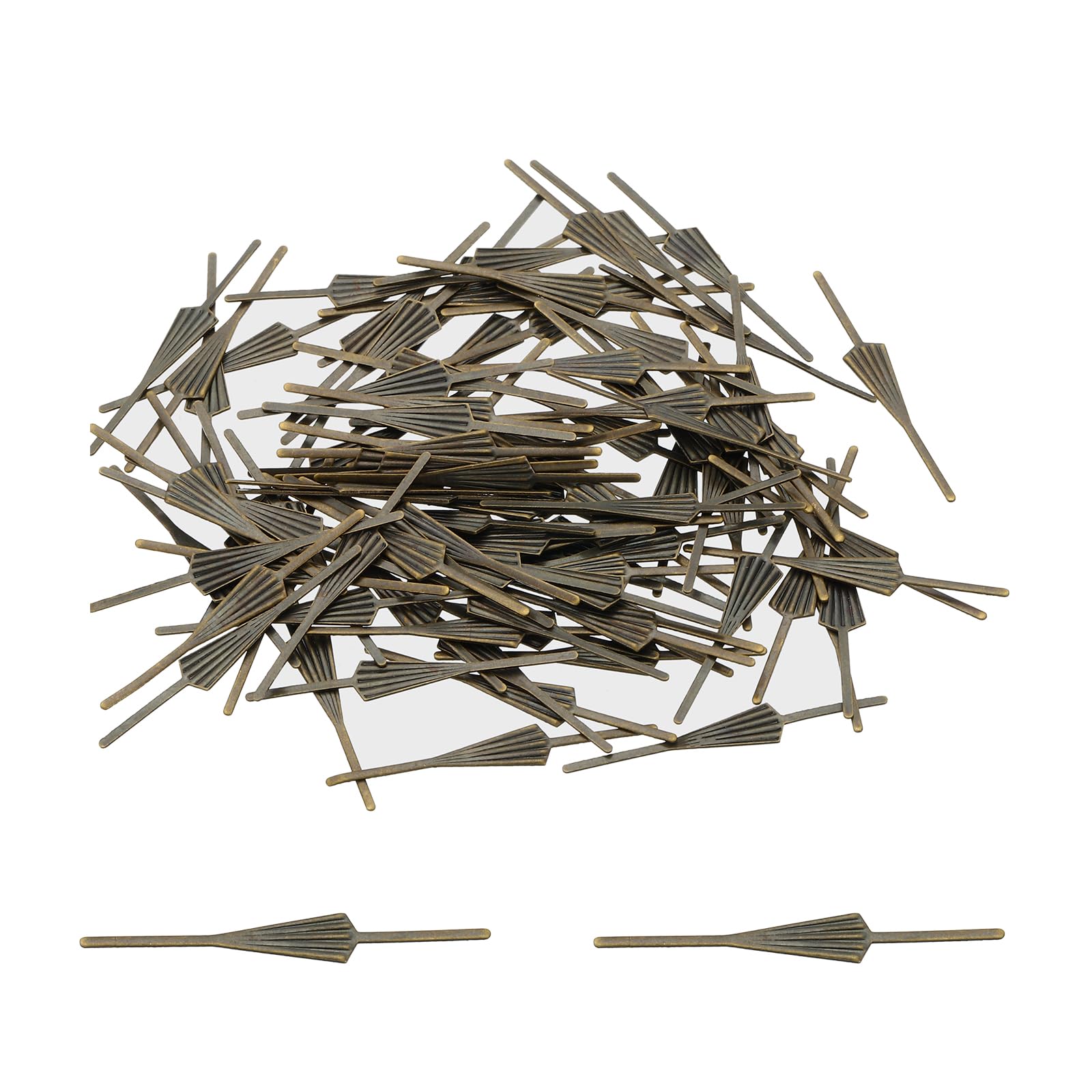 PATIKIL 34mm/1.34" Chandelier Bowtie Clips, 100Pcs Copper Chandelier Connectors Clips for Fastening Crystals Parts, Chandelier Replacements, Bronze