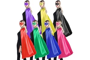Kidsfere Superhero Capes and Masks for Teenagers Adults Men Women Team Building Dress Up Party Cape Halloween Costume 7 Pack