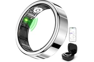 Naughtbaby FitElf 3 Pro Smart Ring Fitness Tracker, Health Sleep Tracker, Blood Pressure, Heart Rate and Oxygen Monitor Ring for Women/Men, IP68, No Subscription, 10-Day Battery Life (Silver 9)