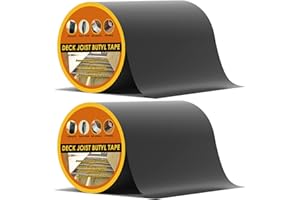 JOAPRIL Deck Joist Tape, 6" x 50' 2pack Butyl Tape for Deck Joists, Waterproof and Weather Resistant Self-Adhesive Joist Tape for Wood Beams and Joists, Anti-Corrosion Decking Tape