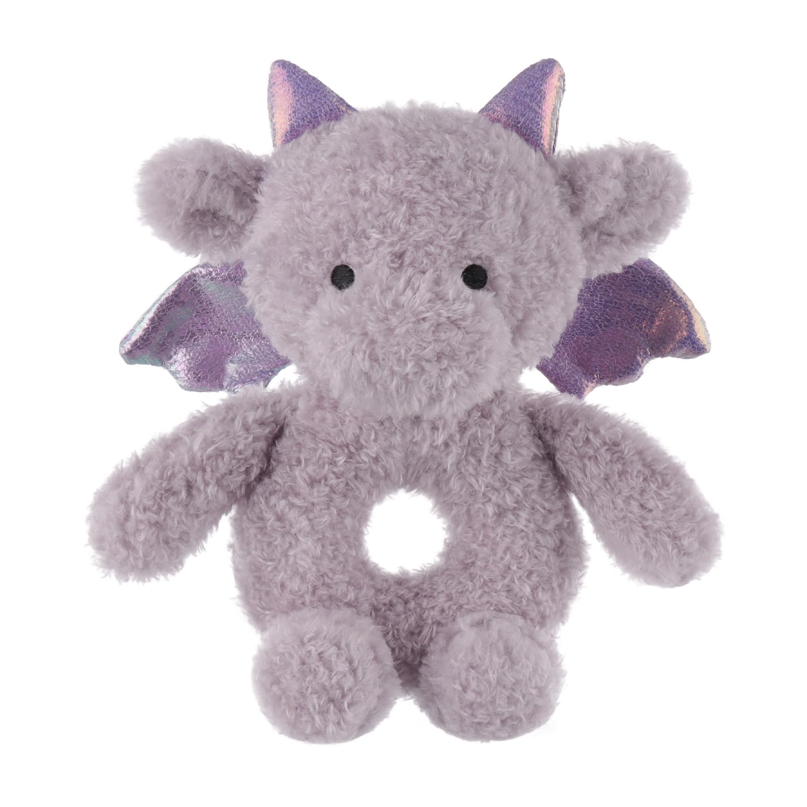 Apricot Lamb Dragon Soft Baby Rattle for Boys and Girls, Plush Stuffed Animal Rattle Toy Lovey for The Newborn, 0-3 Months, 0-6 Months and Above, Purple