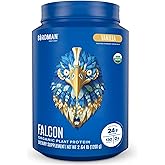BIRDMAN Falcon Vegan Protein Powder Organic, Stevia & Sugar Free, Plant Based Protein, Low Carb, Dairy Free, Keto, Non Whey Protein, Probiotic, Pea Protein | Vanilla Flavor - 37 Servings - 2.64lb