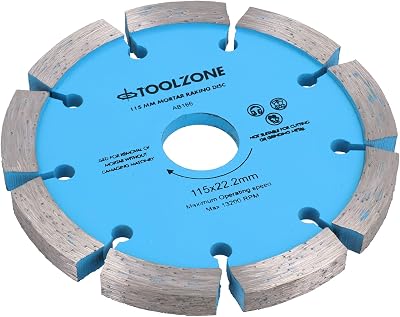 Toolzone 115mm Diamond Mortar Raking Disc for 4-1/2” Grinders