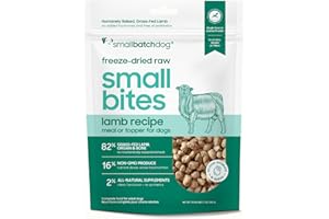 smallbatch Pets Freeze-Dried Raw Dog Food – Lamb Recipe – 7oz Small Bites – High Protein, Grain Free – Complete Meal or Topper – Made in USA with Organic Superfoods 7 Oz, Turkey