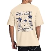 Aiyino Mens West Coast T-Shirt California Palm Tree Summer Graphic Tee | Perfect for Surf Sand Ideal for Beach Days, Road Trips or Casual Wear.