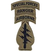Special Forces OCP Patch with Airborne, Ranger, and Special Forces Tabs and Hook Fastener - No Space (EA)