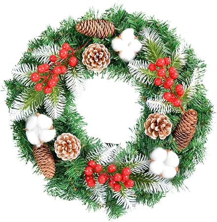 Immagini Di Fiori Natale.Yong Fei Natale Corona Di Fiori Decorazioni Di Natale Pendere Porta Materiali Ornamenti Dell Albero Di Natale 40cm50cm60cm Opzionale Decorazioni Natalizie Amazon It Casa E Cucina