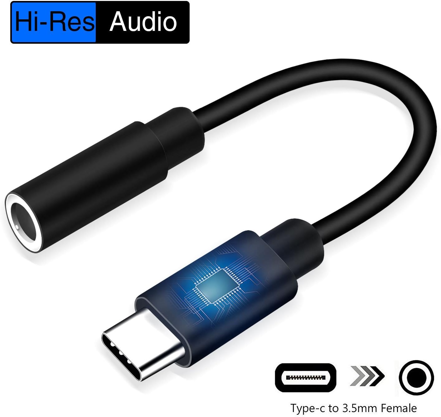 Pixel 2 Usb C to 3.5mm Headphone Audio Adapter, Andul Usb Type C male to 3.5mm Female Stereo Earphone Audio Microphone Jack Aux Converter Cable for Motorola Moto Z Google Pixel 2/XL, HTC U11 and Other