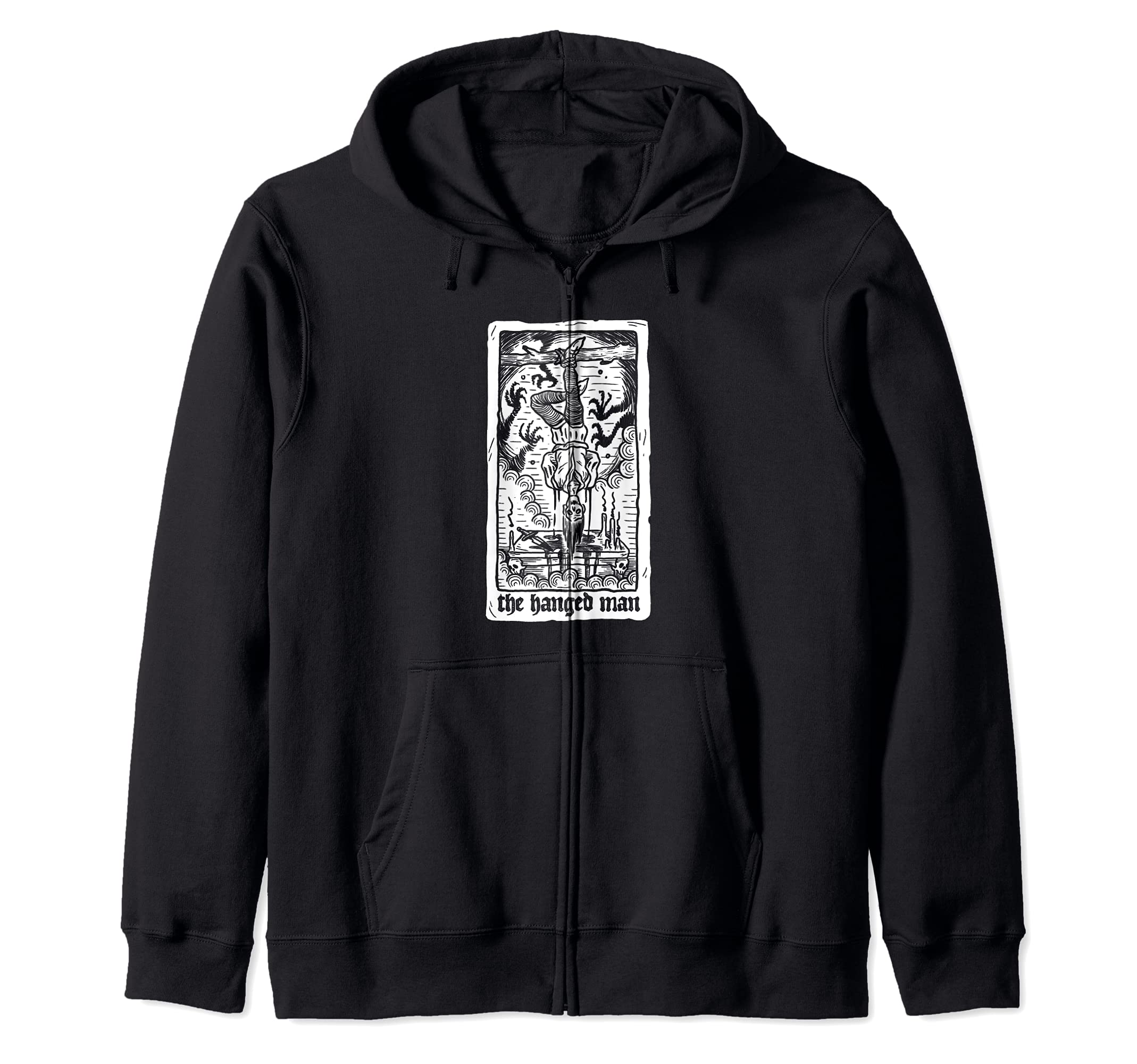 The Hanged Man Tarot Cards Gothic Hanging Man Zip Hoodie