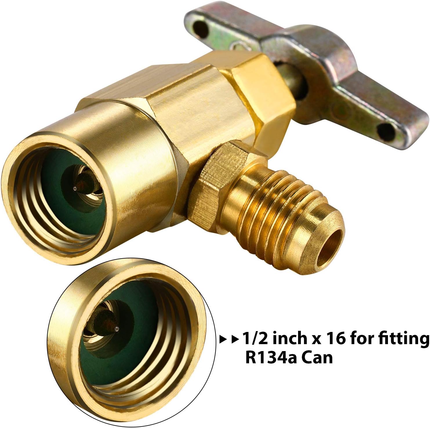 3 Pieces R134A Refrigerant Opening Valve 8401 Top Style Metal Can Tap 6015 Refrigerant Tank Vacuum Pump Adapter to R12 1/2 Female to 1/4 Male Flare 6014 Pump Adapter 1/4 Flare Female to 1/2 Male: Automotive