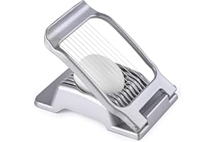 Yuzxaun Egg Slicer for Hard Boiled Eggs, Stainless Steel Wire, Heavy Duty Aluminium Egg Cutter Dishwasher Safe for Egg Strawb