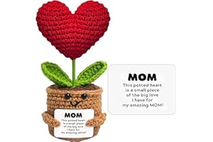 GIFTSFU Gifts for Mom Mothers Day- Positive Crochet Heart Flower Handmade Knitted Emotional Support Animal, Funny Birthday Gift for Mother Mommy Grandma from Daughter Son Emotional Support Pickle Gifts