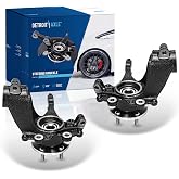 Detroit Axle - 2.0L Front 2pc Steering Knuckles for 2012-2018 Ford Focus | Driver Side Steering Knuckles with Wheel Bearing Hubs Assembly 2012 2013 2014 2015 2016 2017 2018 Replacement