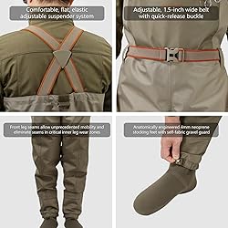 BASSDASH Men’s IMMERSE Tan Waders Waterproof