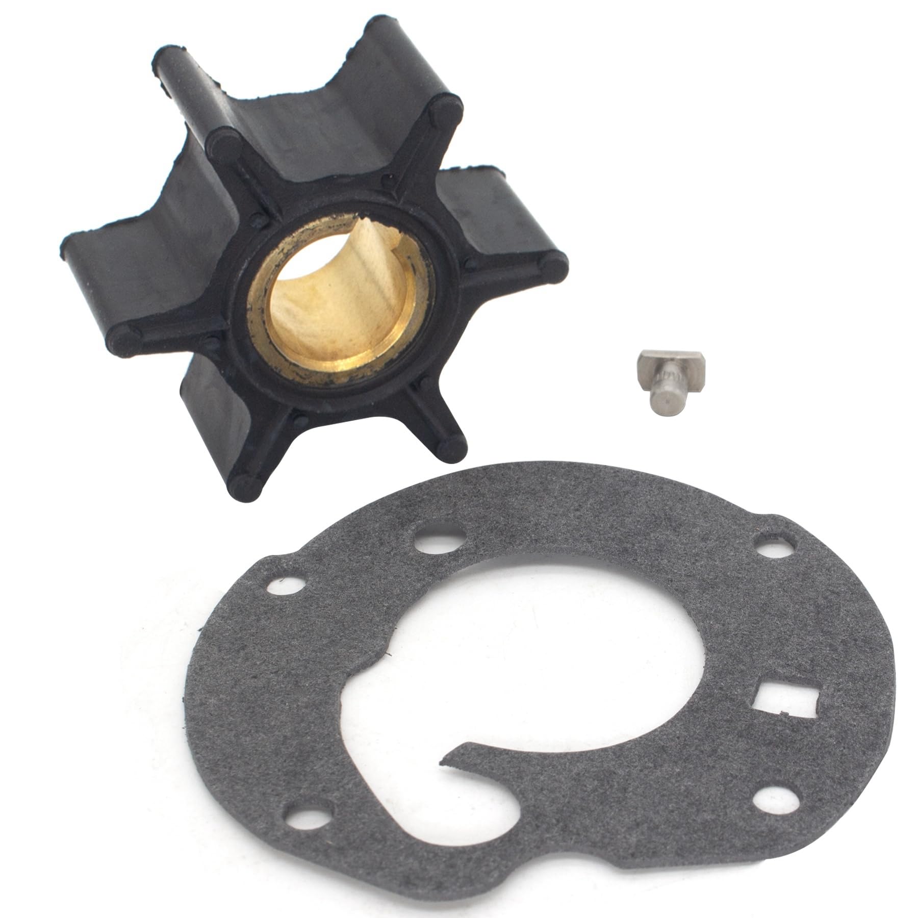 Photo 1 of 0763735 Boat Water Pump Impeller with Key and Gasket for Johnson Evinrude BRP 5.5-7.5 HP Outboard Motors replaces 763735 387361 Sierra 18-3090 Marine Engine