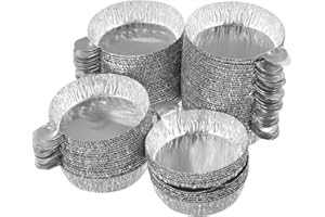 ULTECHNOVO Aluminum Foil Weighing Trays with Handle 2.55X1.96X0.39In Disposable Sample Dishes for Laboratory Use Lightweight 