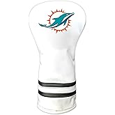Team Golf NFL Miami Dolphins White Vintage Driver Golf Club Head Cover, Form Fitting Design, Retro Design &