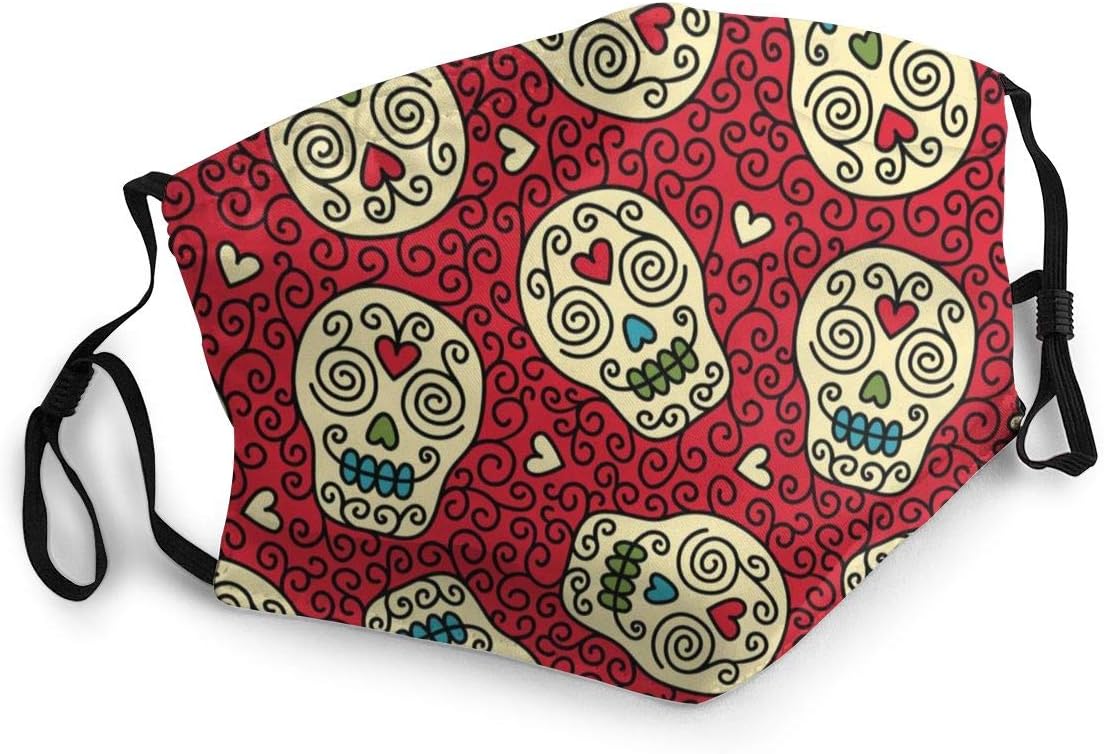 YudoHong Unisex Seamless Mexican Skulls 15 cm * 20 cm Anti-Staub-Gesichtsmundabdeckung für Radfahren Camping im Freien