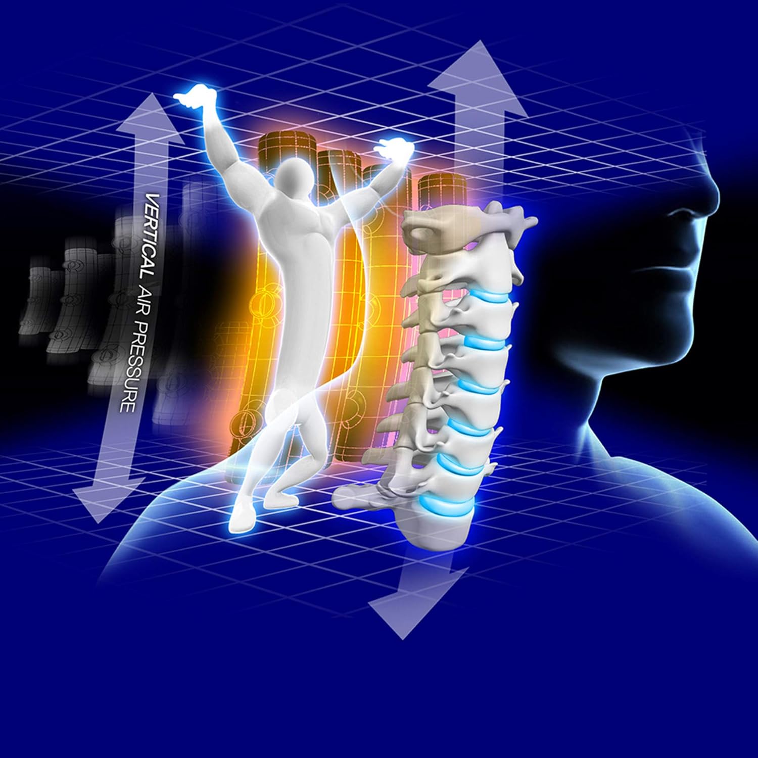 Disk Dr. Neck Series Cervical Traction Device for Men or Over 143 lbs, Neck Support & Stretcher, Neck & Shoulder Pain Relief, Spine Alignment (L, Over 35 inches Waist Sizes): Health & Personal Care