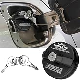 Hirificing Locking Gas Cap Fuel Tank with Key, Gas Cap Lock Locking Fuel Cap Cover Compatible with Toyota 4Runner, Chevy Silverado 1500 2500 3500, Nissan GMC Honda Subaru Buick #10504 77300-47020
