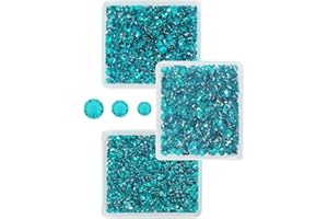 qiipii Teal Blue Crystal Resin Rhinestones for Crafting Turquoise Blue Flatback Stones Gems 3mm 4mm 5mm Non-Hotfix Diamonds Crystals Charms for Nails Face Eyes Makeup Body Tumblers Mugs Crafts Shoes