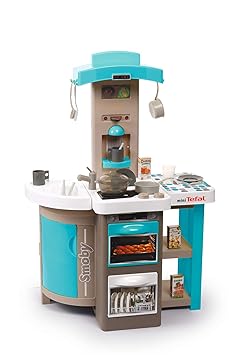 Smoby 7600312201 Tefal Opencook Bubble Küche, Spielküche, Kinderküche, Spielzeugküche, für Kinder ab 3 Jahren, Blau, Grau, We